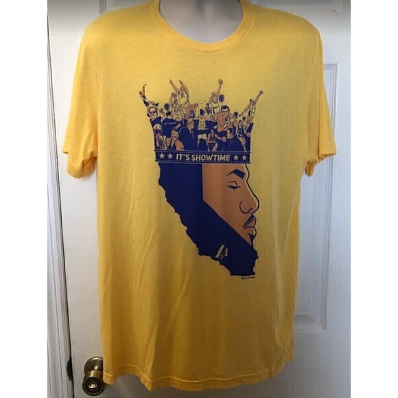 LA Lakers NBA Basketball Lebron James Yellow Men's Unisex T-Shirt XL Purehoop - Picture 2 of 9